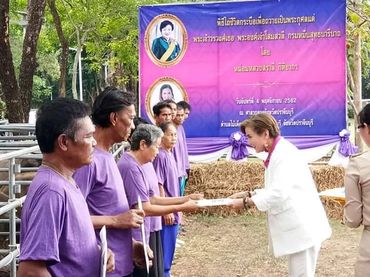 พิธีมอบกระบือ ตามโครงการไถ่ชีวิตกระบือเพื่อถวายเป็นพระกุศลแด่พระเจ้าวรวงศ์เธอ พระองค์เจ้าโสมสวลี กรมหมื่นสุทธนารีนาถ
