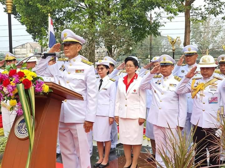 พิธีวางพานพุ่มถวายราชสักการะสมเด็จพระนเรศวรมหาราช ณ บริเวณศาลสมเด็จพระนเรศวรมหาราช มณฑลทหารบกที่ 12 ตำบลบ้านพระ อำเภอเมืองปราจีนบุรี จังหวัดปราจีนบุรี
