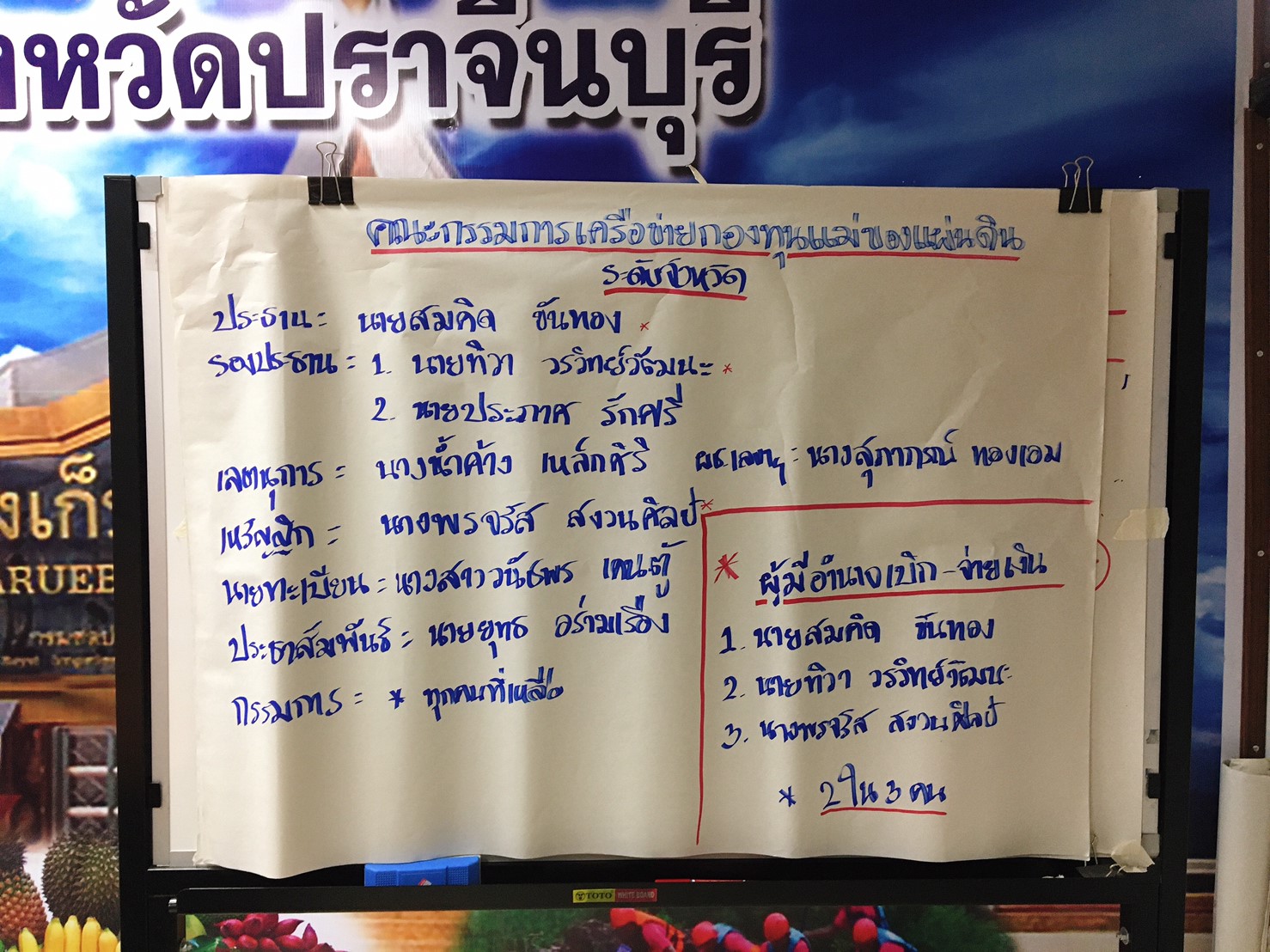 การประชุมคณะกรรมการเครือข่ายกองทุนแม่ของแผ่นดิน ระดับอำเภอ