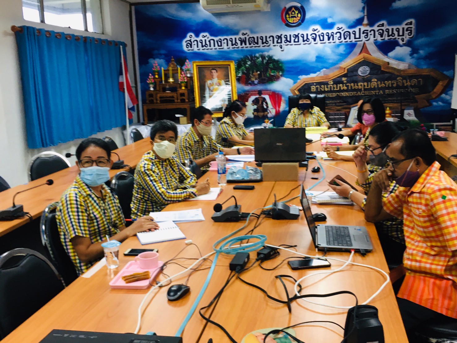 การประชุมการตรวจราชการกรมการพัฒนาชุมชน ประจำเดือนพฤษภาคม 2563 เขตตรวจราชการที่ 9 ผ่านระบบห้องประชุมออนไลน์ (session call) เพื่อขับเคลื่อนงานที่สำคัญตามนโยบายของรัฐบาล