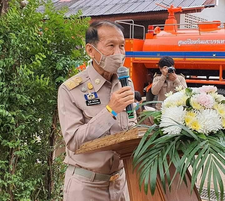 การต้อนรับ นายนิพนธ์ บุญญามณี รัฐมนตรีช่วยว่าการกระทรวงมหาดไทย ที่ได้มาติดตามการแก้ไขปัญหาภัยแล้ง ไฟป่า และตรวจเยี่ยมให้กำลังใจแก่เจ้าหน้าที่ประจำจุดคัดกรองป้องกันการแพร่ระบาดของโรคโควิด-19