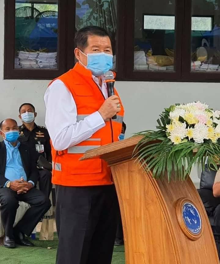 การต้อนรับ นายนิพนธ์ บุญญามณี รัฐมนตรีช่วยว่าการกระทรวงมหาดไทย ที่ได้มาติดตามการแก้ไขปัญหาภัยแล้ง ไฟป่า และตรวจเยี่ยมให้กำลังใจแก่เจ้าหน้าที่ประจำจุดคัดกรองป้องกันการแพร่ระบาดของโรคโควิด-19