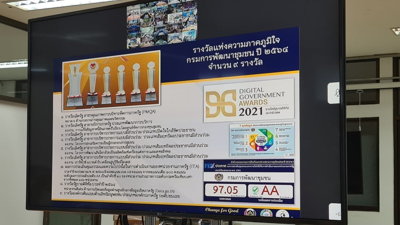 การประชุมรับมอบนโยบายการขับเคลื่อนงานพัฒนาชุมชน ประจำปี ๒๕๖๕ ผ่านระบบ VDO Conference