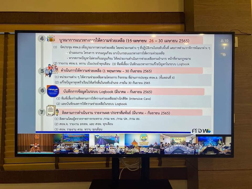 พช.ปราจีนบุรี ร่วมประชุมขับเคลื่อนและติดตามนโยบายของรัฐบาลและภารกิจสำคัญของกระทรวงมหาดไทย ประจำปีงบประมาณ พ.ศ. 2565 (เดือนเมษายน)
