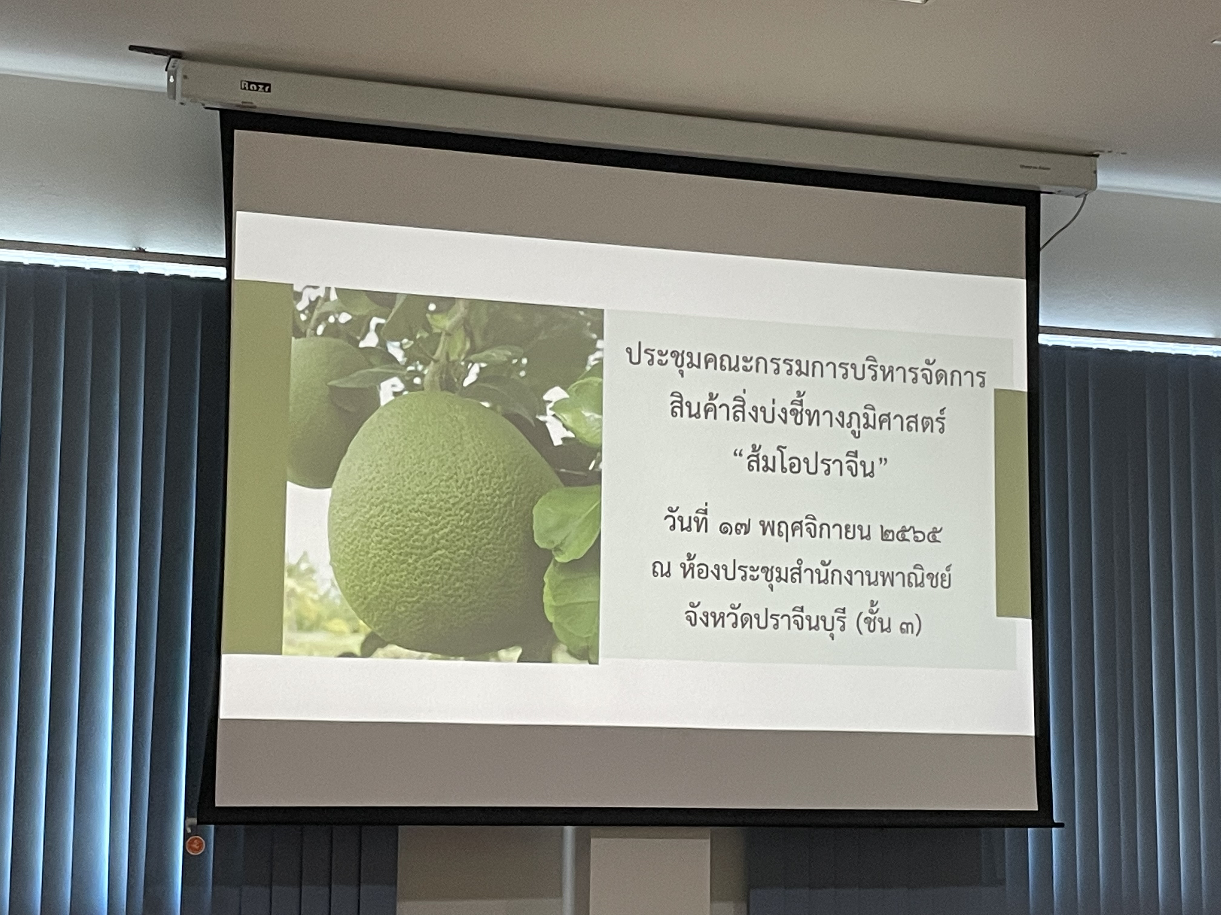 ✨✨”พช.ปราจีนบุรี ร่วมประชุมคณะกรรมการบริหารจัดการสินค้าสิ่งบ่งชี้ทางภูมิศาสตร์ “ส้มโอปราจีน””